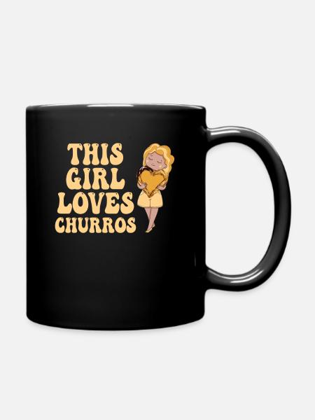 Cette fille aime les churros Drôles de churros - Mug uni - noir