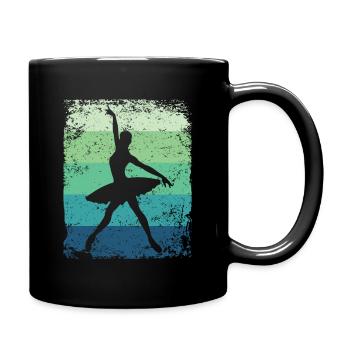 Ballet Dancer Vintage Woman Ballerina - Full Colour Mug - black - Right