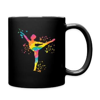 Ballett Tänzer Colorsplash Mann Ballerino - Tasse einfarbig - Schwarz - Rechts
