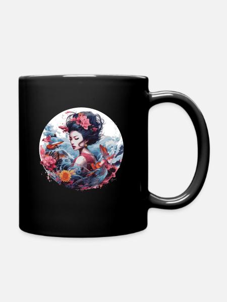 Geisha von Japan - Tasse einfarbig - Schwarz