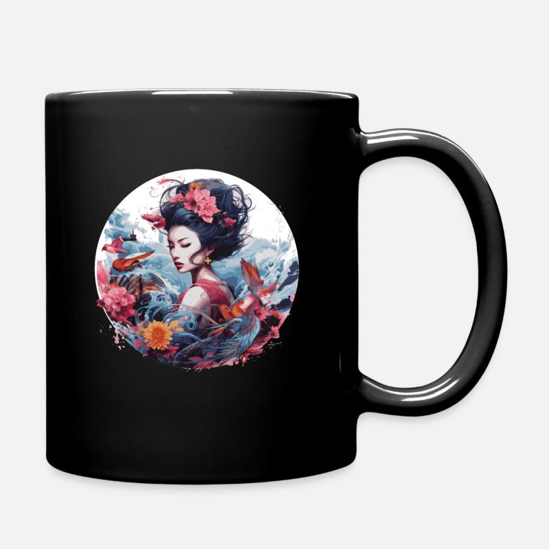 Geisha von Japan - Tasse einfarbig - Schwarz