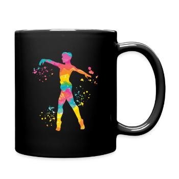 Ballett Tänzer Colorsplash Mann Ballerino - Tasse einfarbig - Schwarz - Rechts