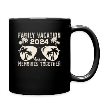 Sommerurlaub Familienurlaub - Tasse einfarbig - Schwarz - Rechts