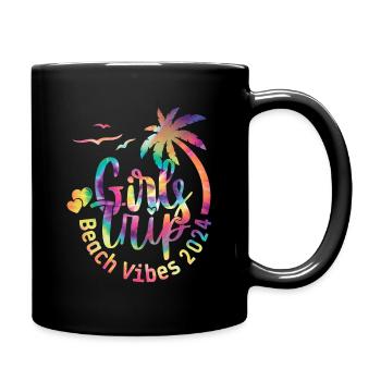 Girl Weekend Girls Trip Beach Vibes 2024 - Tasse einfarbig - Schwarz - Rechts