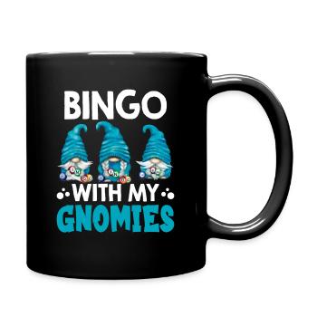 Bingo with my gnomies Funny Bingo - Full Colour Mug - black - Right