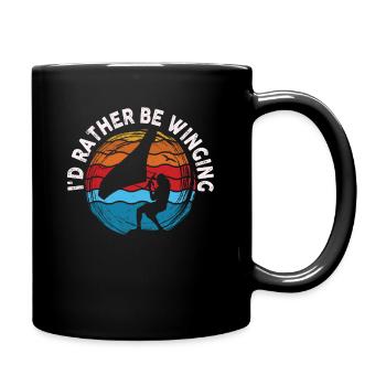 I'd Rather Be Wing Wing Foil Wingsurfing - Full Colour Mug - black - Right