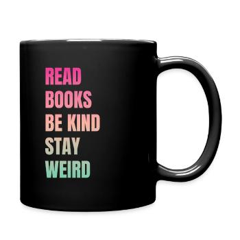 Bücher Lesen Freundlich Sein Seltsam Lehrer - Tasse einfarbig - Schwarz - Rechts