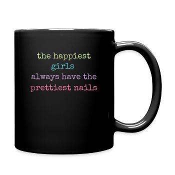 Les filles les plus heureuses ont les plus jolies - Mug uni - noir - Droite