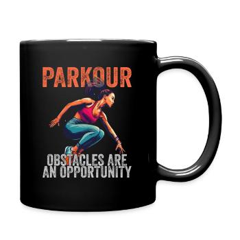 Parkour-Hindernisse sind eine Chance - Tasse einfarbig - Schwarz - Rechts