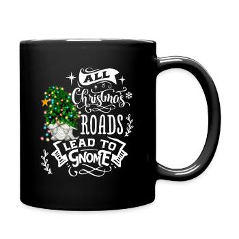 Xmas Gnomies All Roads Lead to the Gnome - Full Colour Mug - black - Right