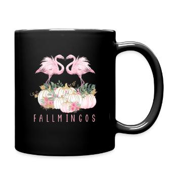 Fallmingo Autumn Leo Pumpkin Flamingo - Full Colour Mug - black - Right