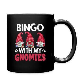Bingo With My Gnomies Funny Bingo - Full Colour Mug - black - Right
