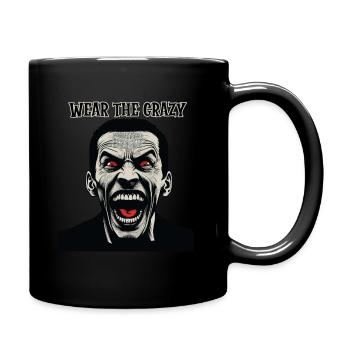 A crazy man's face: wear the crazy - Full Colour Mug - black - Right