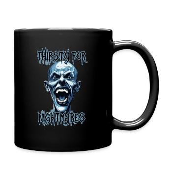 Albtraum Reißzähne Vampir wie ein Mensch, verrückt, Horror - Tasse einfarbig - Schwarz - Rechts