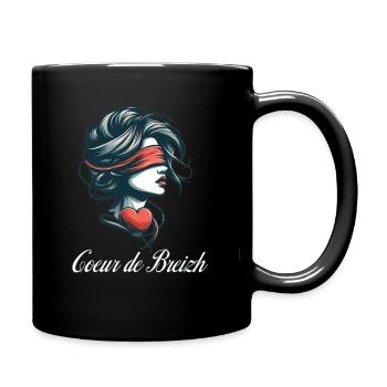 bretonne coeur de breizh blanc - Mug uni - noir - Droite