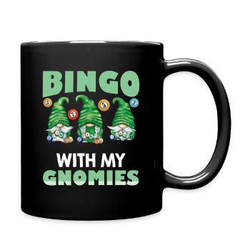 Bingo With My Gnomies Funny Bingo - Full Colour Mug - black - Right