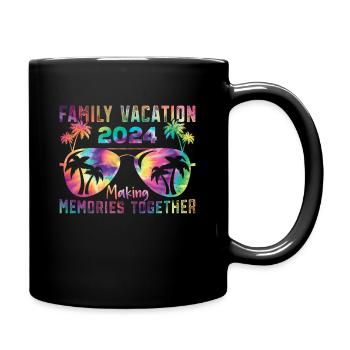 Family holidays together to be remembered - Full Colour Mug - black - Right