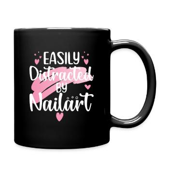 Easily distracted by nail art Nail Tech - Full Colour Mug - black - Right