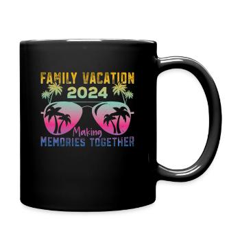Family holidays together to be remembered - Full Colour Mug - black - Right