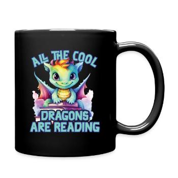 Alle Coolen Kids Lesen Drachen - Tasse einfarbig - Schwarz - Rechts
