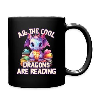 Alle Coolen Kids Lesen Drachen - Tasse einfarbig - Schwarz - Rechts