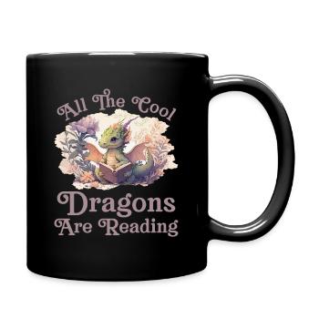 Alle Coolen Kids Lesen Drachen - Tasse einfarbig - Schwarz - Rechts