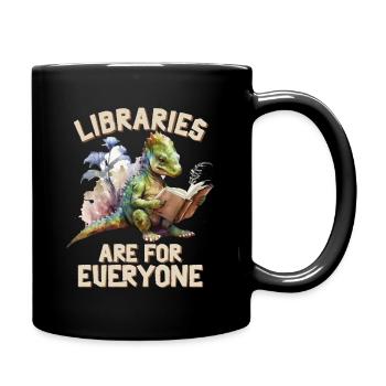 Libraries are for everyone Librarian - Full Colour Mug - black - Right