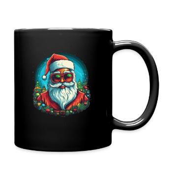 Lustiger Weihnachtsmann zu Weihnachten - Tasse einfarbig - Schwarz - Rechts