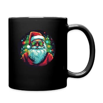 Lustiger Weihnachtsmann zu Weihnachten - Tasse einfarbig - Schwarz - Rechts