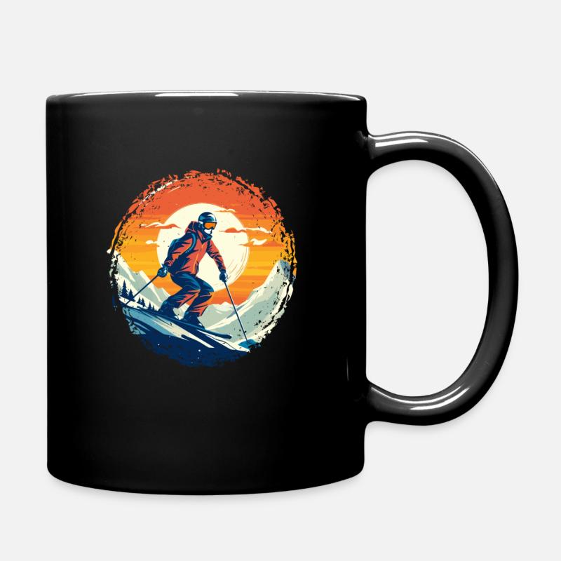 Snowboard et ski puis après-ski - Mug uni - noir