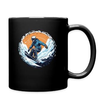 Snowboard ou ski puis après-ski - Mug uni - noir - Droite