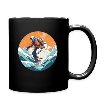 Snowboard ou ski puis après-ski - Mug uni - noir - Droite