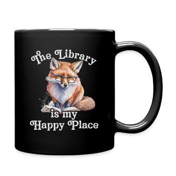 Die Bibliothek Ist Mein Glücklicher Ort Fuchs - Tasse einfarbig - Schwarz - Rechts