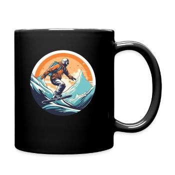 Snowboard ou ski puis après-ski - Mug uni - noir - Droite