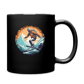 Snowboard ou ski puis après-ski - Mug uni - noir - Droite