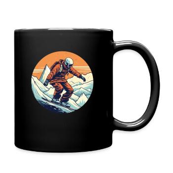 Snowboard ou ski puis après-ski - Mug uni - noir - Droite