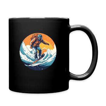 Snowboard ou ski puis après-ski - Mug uni - noir - Droite