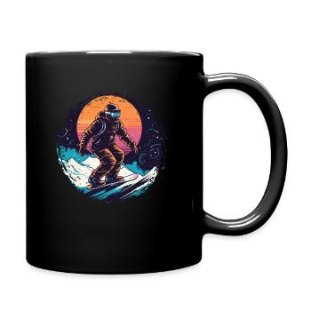 Snowboard ou ski puis après-ski - Mug uni - noir - Droite