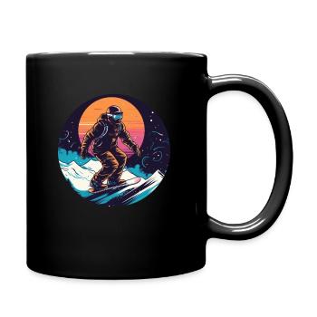 Snowboard ou ski puis après-ski - Mug uni - noir - Droite