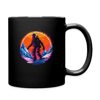 Snowboarding or skiing and then après ski - Full Colour Mug - black - Right