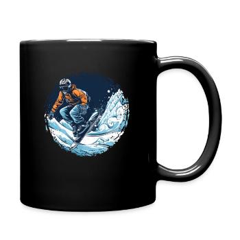 Snowboard ou ski puis après-ski - Mug uni - noir - Droite