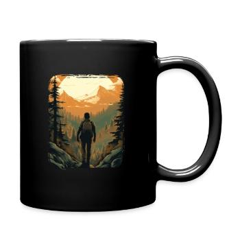 Forest Nature Trekking Adventure - Full Colour Mug - black - Right