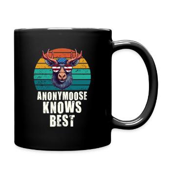 Anonymousoose Knows Best Cool Moose - Full Colour Mug - black - Right