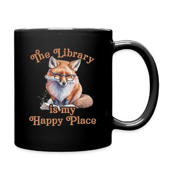 Die Bibliothek Ist Mein Glücklicher Ort Fuchs - Tasse einfarbig - Schwarz - Rechts