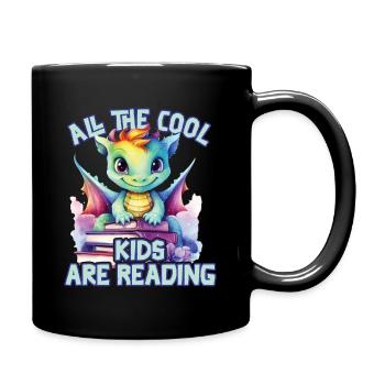 Alle Coolen Kids Lesen Drachen - Tasse einfarbig - Schwarz - Rechts