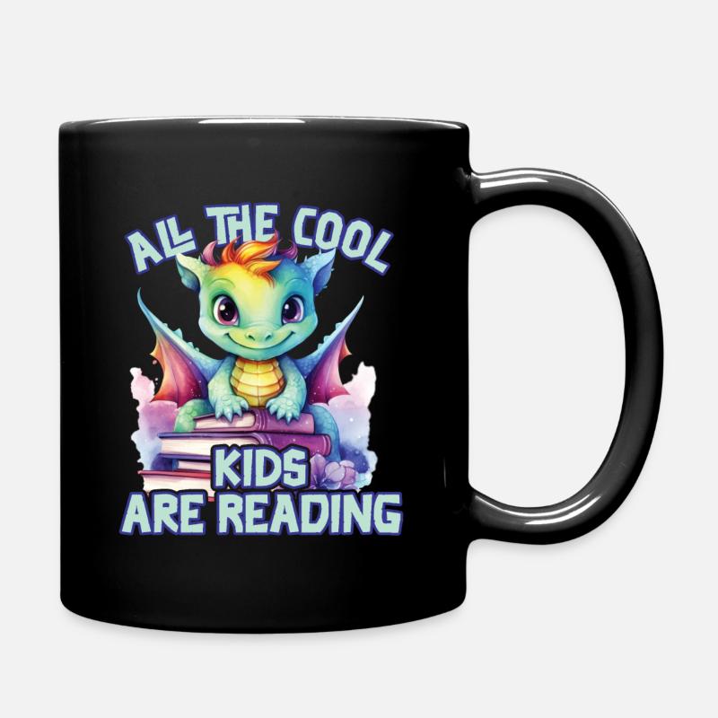 Alle Coolen Kids Lesen Drachen - Tasse einfarbig - Schwarz