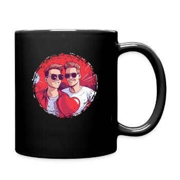 LGBT Gay Valentinstag Idee für Schwule - Tasse einfarbig - Schwarz - Rechts
