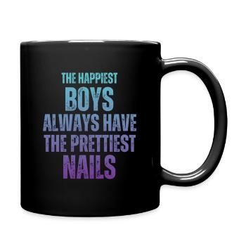 Les gars les plus heureux Les plus beaux ongles Nail Tech - Mug uni - noir - Droite