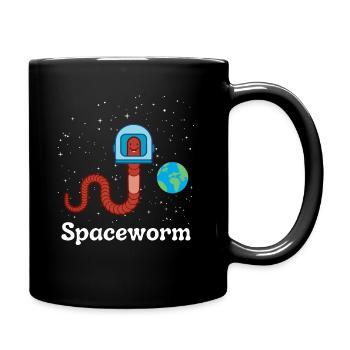 Spaceworm earthworm funny space - Full Colour Mug - black - Right