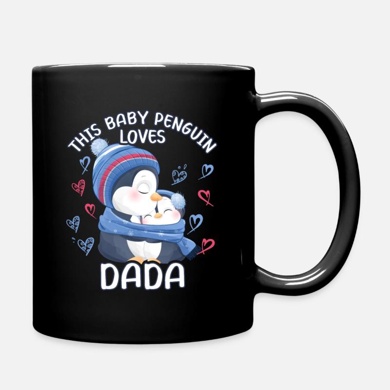 Ce bébé pingouin aime la fête des pères de papa - Mug uni - noir
